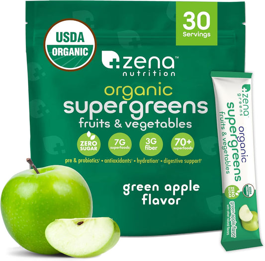Zena Organic Super Greens – Mixed Berry (30 Pack)