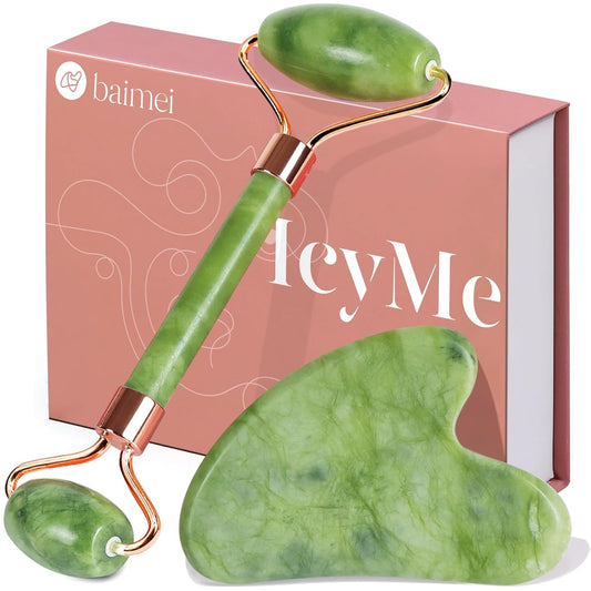 BAIMEI IcyMe Gua Sha & Jade Roller Facial Tool