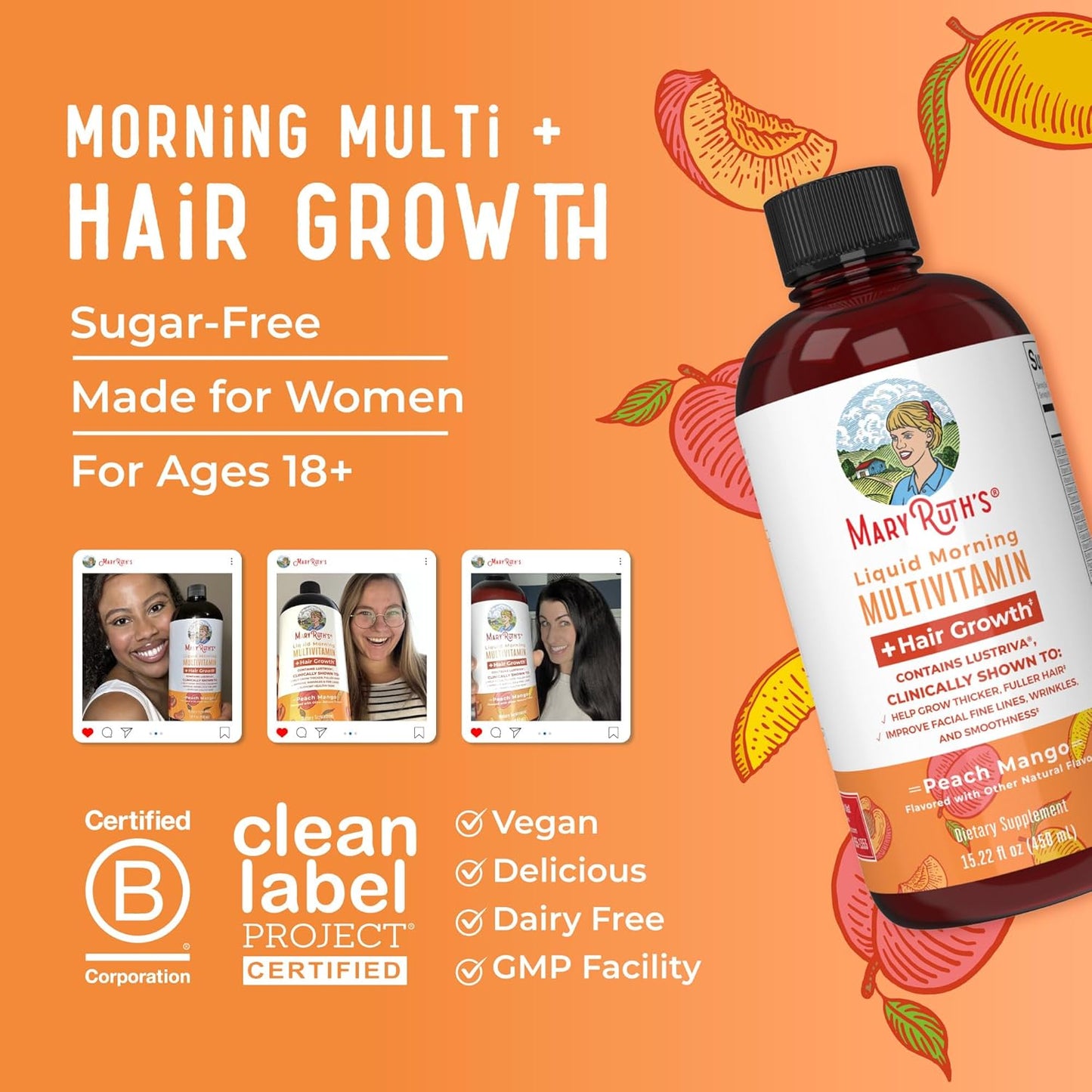 MaryRuth Organics Liquid Multivitamin+Hair Growth