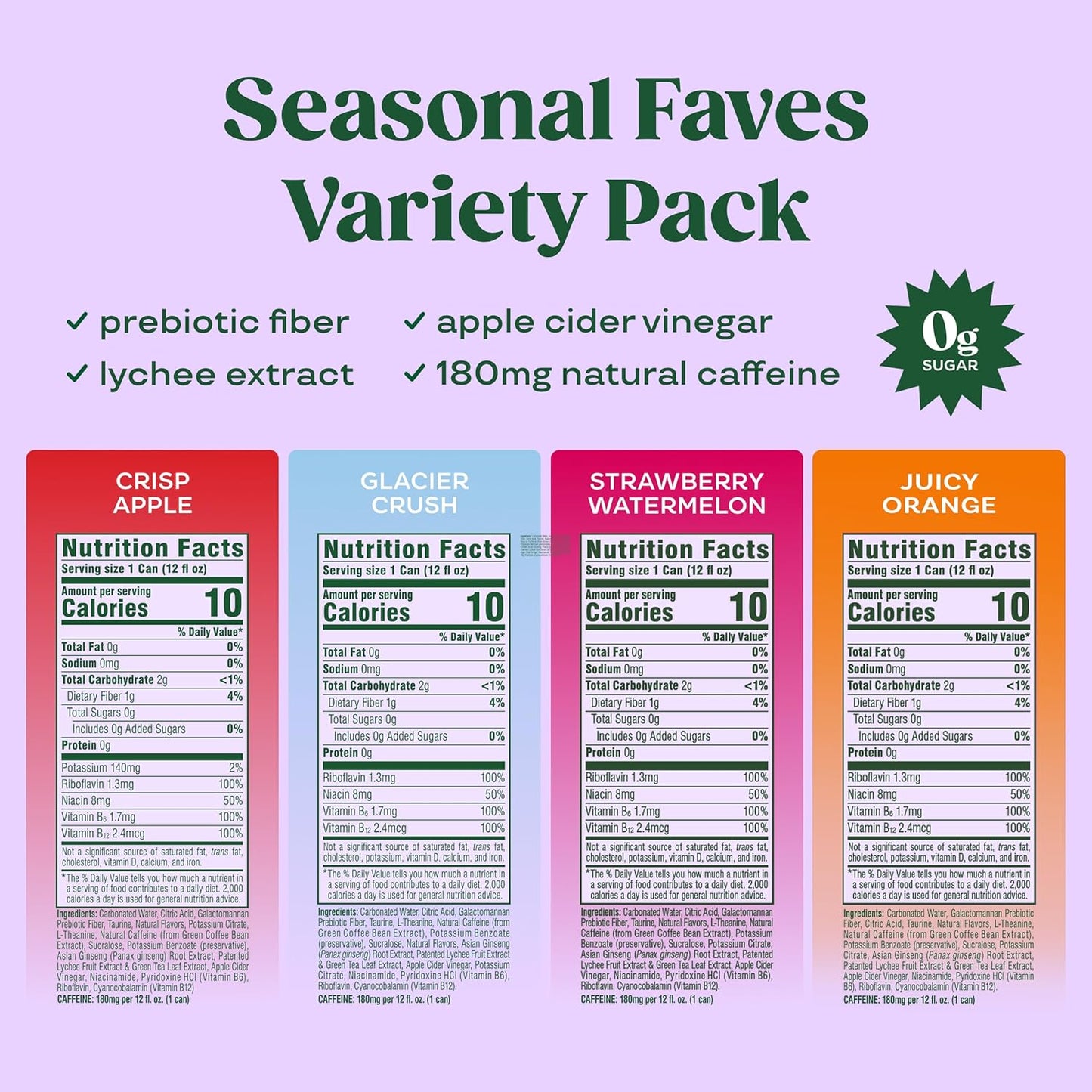 Bloom Sparkling Energy – Apple Crisp & Glacier Crush (12-Pack)